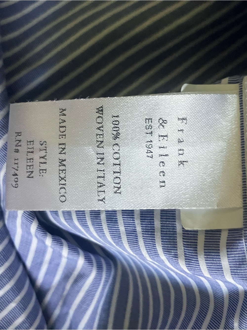 Frank & Eileen 100% cotton made in Italy Women’s Striped Button-Down Shirt - Picture 4 of 7